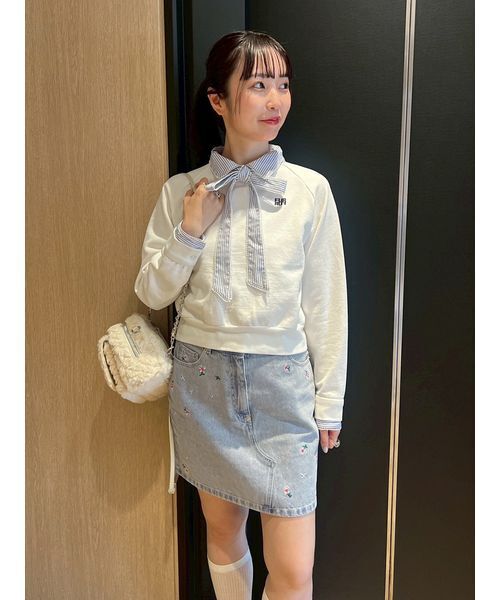 FURFUR（ファーファー）の「フラワー刺繍ミニスカート（スカート・レディース・ブラック/キャメル/サックスブルー・F）」の18枚目の写真