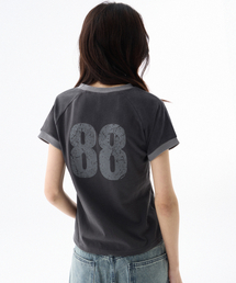 (W) 88 リンガーTシャツ-チャコール