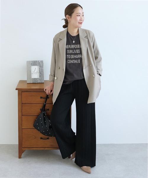 reca（レカ）の「ビーズ刺繍ロゴTシャツ（Tシャツ/カットソー・レディース・オフホワイト/チャコール/トップグレー・FREE）」の15枚目の写真