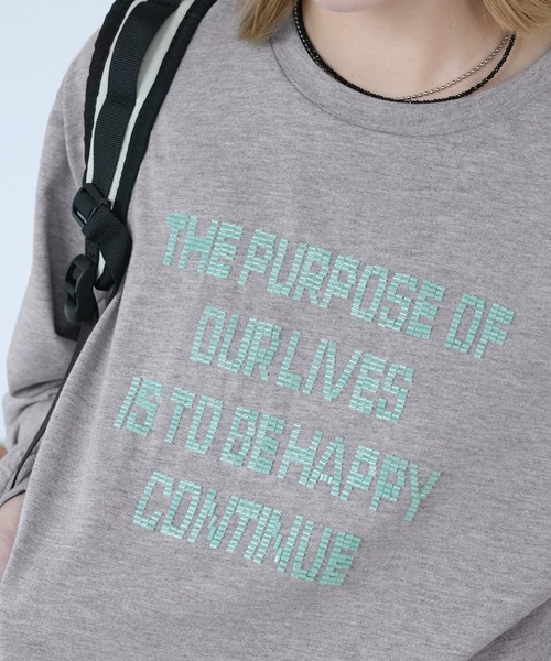 reca（レカ）の「ビーズ刺繍ロゴTシャツ（Tシャツ/カットソー・レディース・オフホワイト/チャコール/トップグレー・FREE）」の18枚目の写真