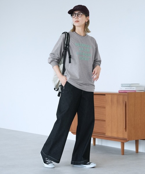 reca（レカ）の「ビーズ刺繍ロゴTシャツ（Tシャツ/カットソー・レディース・オフホワイト/チャコール/トップグレー・FREE）」の19枚目の写真