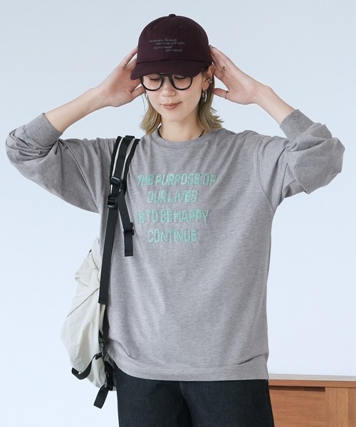 reca（レカ）の「ビーズ刺繍ロゴTシャツ（Tシャツ/カットソー・レディース・オフホワイト/チャコール/トップグレー・FREE）」の17枚目の写真