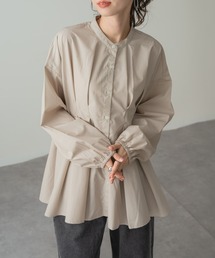 refinedworks | 【refinedworks】360度 美シルエット !フロント タック バンドカラー チュニック シャツ(シャツ/ブラウス)
