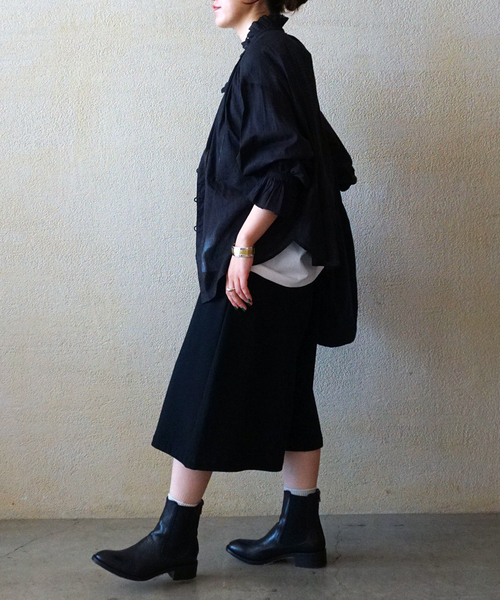 JOURNAL STANDARD LUXE(ジャーナルスタンダード ラックス)の「コットンローン フリルブラウス(シャツ/ブラウス・レディース・ブラック/ホワイト・FREE)」の6枚目の写真