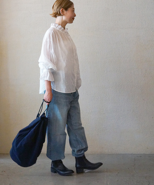 JOURNAL STANDARD LUXE(ジャーナルスタンダード ラックス)の「コットンローン フリルブラウス(シャツ/ブラウス・レディース・ブラック/ホワイト・FREE)」の8枚目の写真