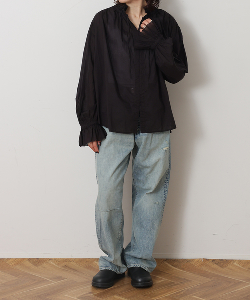 JOURNAL STANDARD LUXE(ジャーナルスタンダード ラックス)の「コットンローン フリルブラウス(シャツ/ブラウス・レディース・ブラック/ホワイト・FREE)」の12枚目の写真