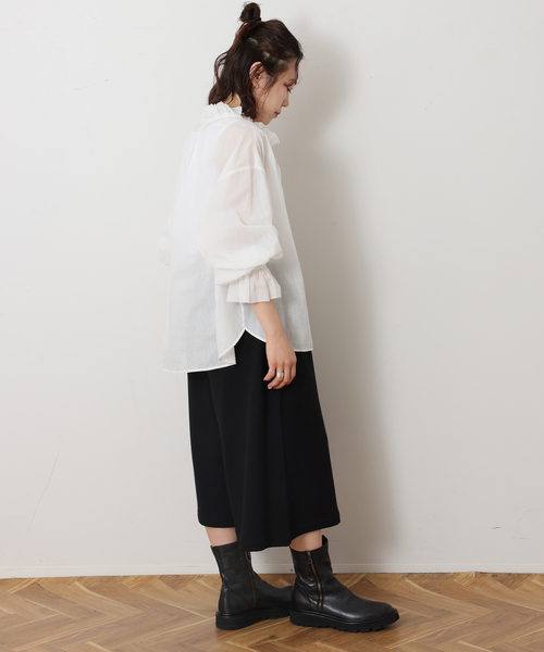 JOURNAL STANDARD LUXE(ジャーナルスタンダード ラックス)の「コットンローン フリルブラウス(シャツ/ブラウス・レディース・ブラック/ホワイト・FREE)」の19枚目の写真