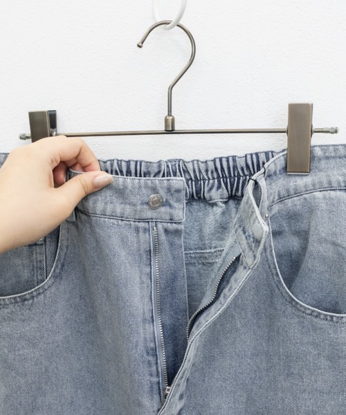 CLETTE(クレット)の「裾レースワイドデニムパンツ(その他パンツ・レディース・ネイビー/ブルー・LL/3L/4L)」の10枚目の写真