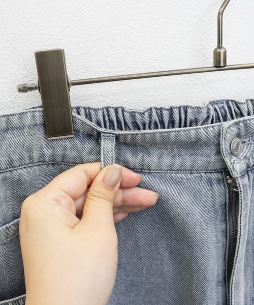 CLETTE(クレット)の「裾レースワイドデニムパンツ(その他パンツ・レディース・ネイビー/ブルー・LL/3L/4L)」の11枚目の写真