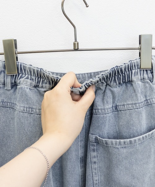 CLETTE(クレット)の「裾レースワイドデニムパンツ(その他パンツ・レディース・ネイビー/ブルー・LL/3L/4L)」の12枚目の写真