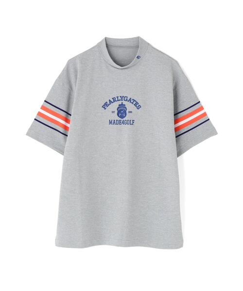 PEARLY GATES（パーリーゲイツ）の「【PEARLY GATES】先染めストレッチタックボーダー半袖ハイネックカットソー［Relaxシルエット]（Tシャツ/カットソー・メンズ・グレー系その他/ホワイト系その他/ダークブルー・LARGE/X-LARGE/MEDIUM）」の8枚目の写真