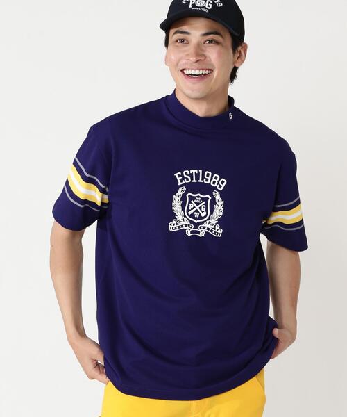 PEARLY GATES（パーリーゲイツ）の「【PEARLY GATES】先染めストレッチタックボーダー半袖ハイネックカットソー［Relaxシルエット]（Tシャツ/カットソー・メンズ・グレー系その他/ホワイト系その他/ダークブルー・LARGE/X-LARGE/MEDIUM）」の10枚目の写真