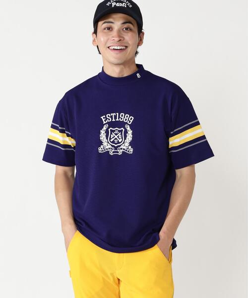 PEARLY GATES（パーリーゲイツ）の「【PEARLY GATES】先染めストレッチタックボーダー半袖ハイネックカットソー［Relaxシルエット]（Tシャツ/カットソー・メンズ・グレー系その他/ホワイト系その他/ダークブルー・LARGE/X-LARGE/MEDIUM）」の11枚目の写真
