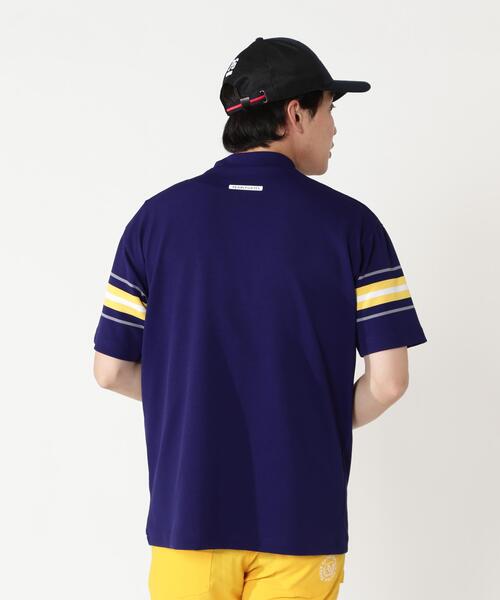 PEARLY GATES（パーリーゲイツ）の「【PEARLY GATES】先染めストレッチタックボーダー半袖ハイネックカットソー［Relaxシルエット]（Tシャツ/カットソー・メンズ・グレー系その他/ホワイト系その他/ダークブルー・LARGE/X-LARGE/MEDIUM）」の14枚目の写真