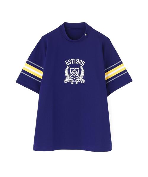 PEARLY GATES（パーリーゲイツ）の「【PEARLY GATES】先染めストレッチタックボーダー半袖ハイネックカットソー［Relaxシルエット]（Tシャツ/カットソー・メンズ・グレー系その他/ホワイト系その他/ダークブルー・LARGE/X-LARGE/MEDIUM）」の15枚目の写真