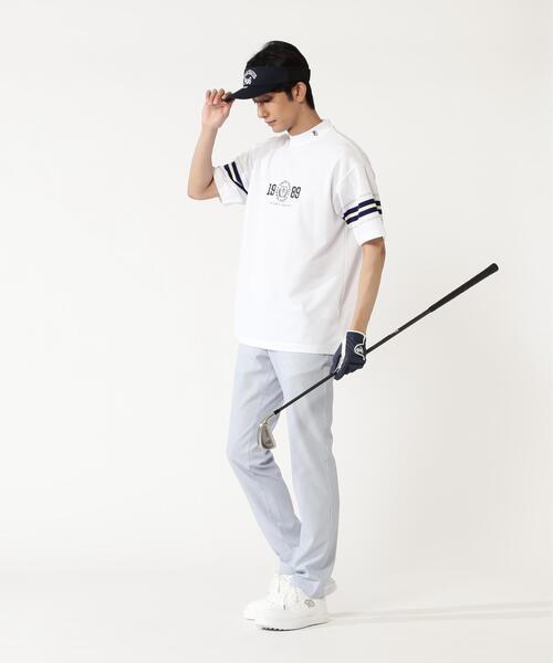 PEARLY GATES（パーリーゲイツ）の「【PEARLY GATES】先染めストレッチタックボーダー半袖ハイネックカットソー［Relaxシルエット]（Tシャツ/カットソー・メンズ・グレー系その他/ホワイト系その他/ダークブルー・LARGE/X-LARGE/MEDIUM）」の19枚目の写真