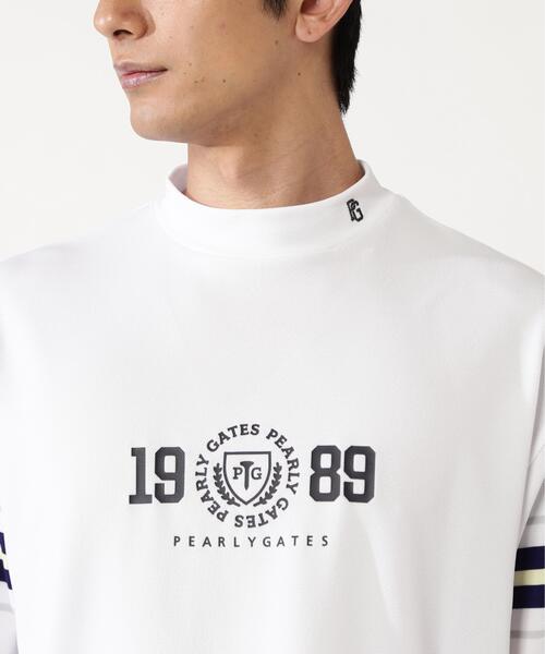 PEARLY GATES（パーリーゲイツ）の「【PEARLY GATES】先染めストレッチタックボーダー半袖ハイネックカットソー［Relaxシルエット]（Tシャツ/カットソー・メンズ・グレー系その他/ホワイト系その他/ダークブルー・LARGE/X-LARGE/MEDIUM）」の22枚目の写真
