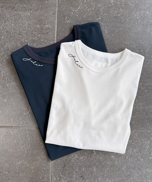 Julier Yoga and Relax(ジュリエヨガアンドリラックス)の「Julier コンディショニングロングスリーブTee(Tシャツ/カットソー・レディース・ホワイト/ネイビー・1/2)」の3枚目の写真