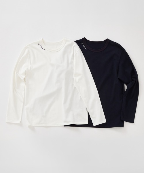 Julier Yoga and Relax(ジュリエヨガアンドリラックス)の「Julier コンディショニングロングスリーブTee(Tシャツ/カットソー・レディース・ホワイト/ネイビー・1/2)」の5枚目の写真
