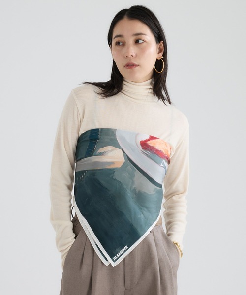 Chaos(カオス)の「Chaos(カオス)/ 【Jil Sander】別注スカーフ(ストール/ショール・レディース・スモークグレー・FREE)」の6枚目の写真