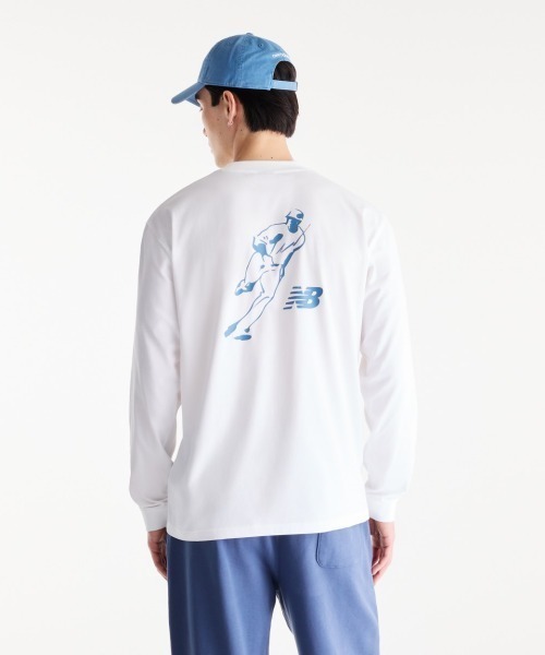NEW BALANCE(ニューバランス)の「New Balance Shohei Ohtani Always On Logo Long Sleeve T-Shirt(ニューバランス 大谷翔平 オールウェイズオンロゴ 長袖Tシャツ)(Tシャツ/カットソー・メンズ・ブラック系/White/ブルー系・X-LARGE/MEDIUM/LARGE)」の2枚目の写真