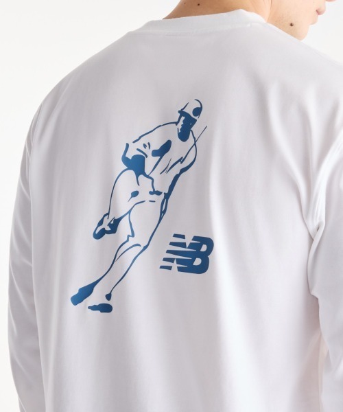 NEW BALANCE(ニューバランス)の「New Balance Shohei Ohtani Always On Logo Long Sleeve T-Shirt(ニューバランス 大谷翔平 オールウェイズオンロゴ 長袖Tシャツ)(Tシャツ/カットソー・メンズ・ブラック系/White/ブルー系・X-LARGE/MEDIUM/LARGE)」の6枚目の写真