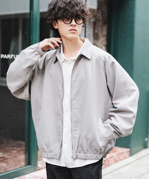 Rocky Monroe(ロッキーモンロー)の「オーバーサイズドルマンスリーブレギュラーカラーショートブルゾン(ブルゾン・メンズ・ネイビー/チャコールグレー/ブラック/グレー/オフホワイト・M/L)」の4枚目の写真