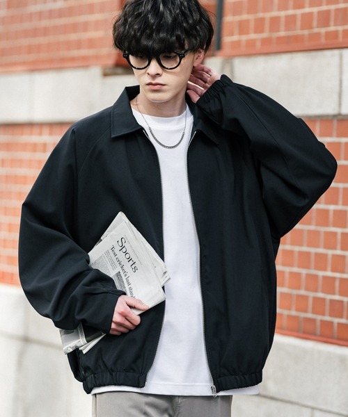 Rocky Monroe(ロッキーモンロー)の「オーバーサイズドルマンスリーブレギュラーカラーショートブルゾン(ブルゾン・メンズ・ネイビー/チャコールグレー/ブラック/グレー/オフホワイト・M/L)」の1枚目の写真