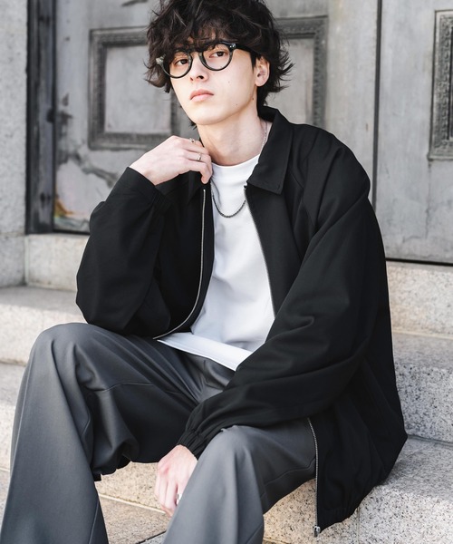 Rocky Monroe(ロッキーモンロー)の「オーバーサイズドルマンスリーブレギュラーカラーショートブルゾン(ブルゾン・メンズ・ネイビー/チャコールグレー/ブラック/グレー/オフホワイト・M/L)」の8枚目の写真