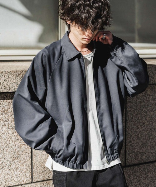 Rocky Monroe(ロッキーモンロー)の「オーバーサイズドルマンスリーブレギュラーカラーショートブルゾン(ブルゾン・メンズ・ネイビー/チャコールグレー/ブラック/グレー/オフホワイト・M/L)」の12枚目の写真