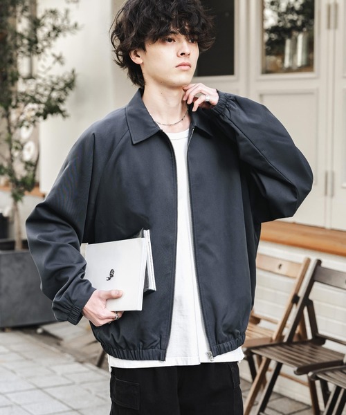 Rocky Monroe(ロッキーモンロー)の「オーバーサイズドルマンスリーブレギュラーカラーショートブルゾン(ブルゾン・メンズ・ネイビー/チャコールグレー/ブラック/グレー/オフホワイト・M/L)」の13枚目の写真