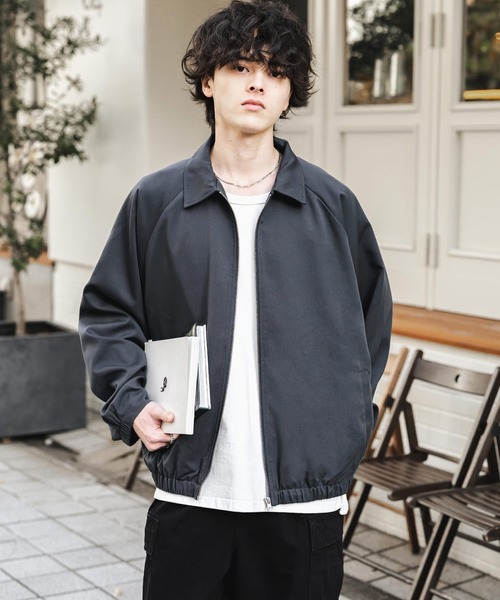 Rocky Monroe(ロッキーモンロー)の「オーバーサイズドルマンスリーブレギュラーカラーショートブルゾン(ブルゾン・メンズ・ネイビー/チャコールグレー/ブラック/グレー/オフホワイト・M/L)」の14枚目の写真