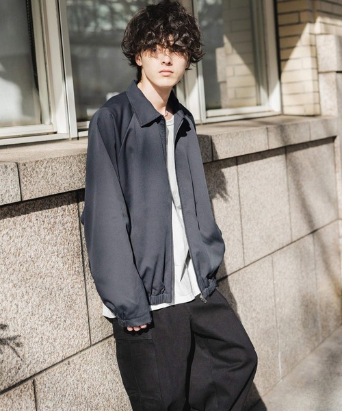Rocky Monroe(ロッキーモンロー)の「オーバーサイズドルマンスリーブレギュラーカラーショートブルゾン(ブルゾン・メンズ・ネイビー/チャコールグレー/ブラック/グレー/オフホワイト・M/L)」の18枚目の写真