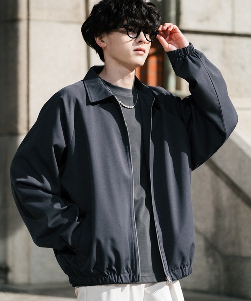 Rocky Monroe(ロッキーモンロー)の「オーバーサイズドルマンスリーブレギュラーカラーショートブルゾン(ブルゾン・メンズ・ネイビー/チャコールグレー/ブラック/グレー/オフホワイト・M/L)」の20枚目の写真