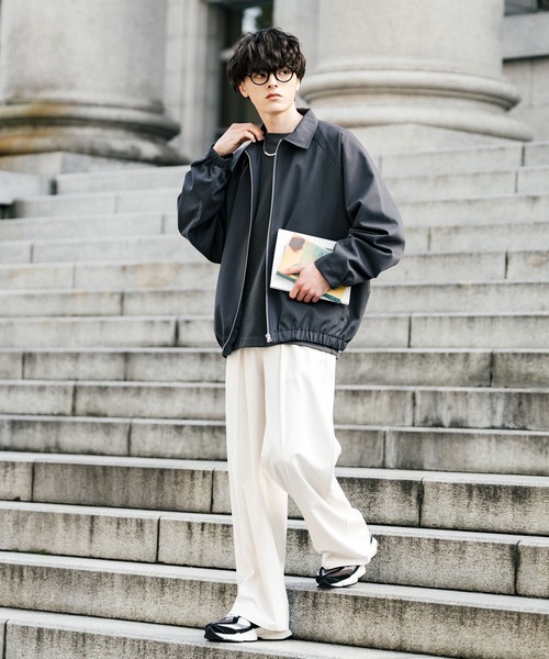 Rocky Monroe(ロッキーモンロー)の「オーバーサイズドルマンスリーブレギュラーカラーショートブルゾン(ブルゾン・メンズ・ネイビー/チャコールグレー/ブラック/グレー/オフホワイト・M/L)」の22枚目の写真