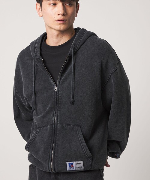 Russell Athletic（ラッセルアスレティック）の「【別注】＜RUSSELL ATHLETICxCITEN＞ジップフーディー（パーカー・メンズ・ブラック・M/L）」の2枚目の写真