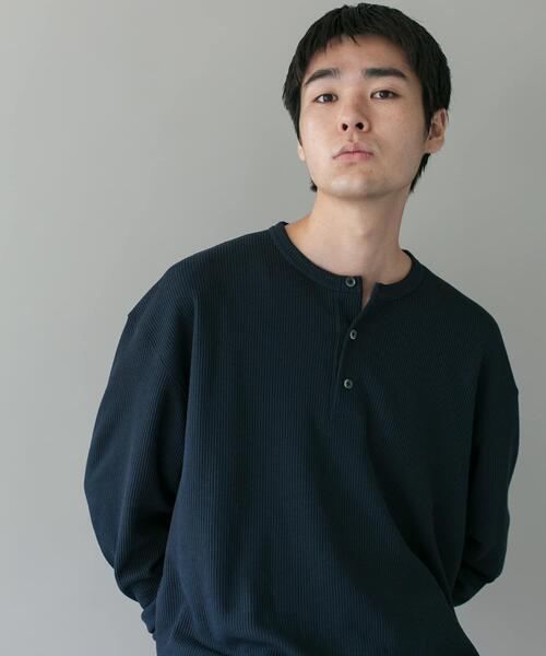 URBAN RESEARCH DOORS(アーバンリサーチドアーズ)の「DRYMIXワッフル ドロスト ロングスリーブ Tシャツ(Tシャツ/カットソー・メンズ・ライトグレー/ブラウン/ネイビー・MEDIUM/LARGE)」の3枚目の写真