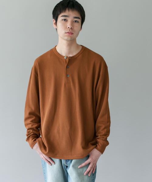 URBAN RESEARCH DOORS(アーバンリサーチドアーズ)の「DRYMIXワッフル ドロスト ロングスリーブ Tシャツ(Tシャツ/カットソー・メンズ・ライトグレー/ブラウン/ネイビー・MEDIUM/LARGE)」の7枚目の写真