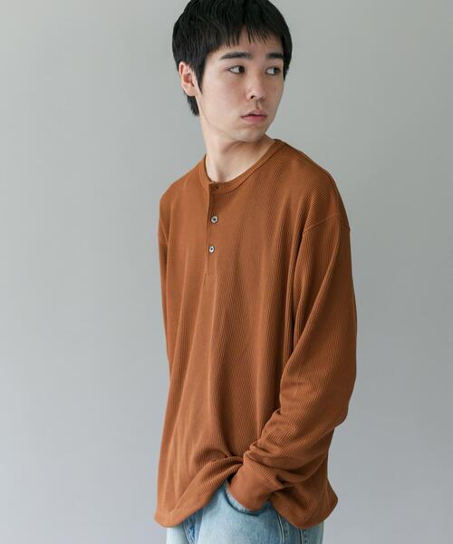 URBAN RESEARCH DOORS(アーバンリサーチドアーズ)の「DRYMIXワッフル ドロスト ロングスリーブ Tシャツ(Tシャツ/カットソー・メンズ・ライトグレー/ブラウン/ネイビー・MEDIUM/LARGE)」の8枚目の写真
