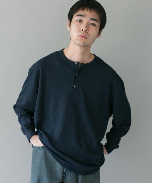 URBAN RESEARCH DOORS(アーバンリサーチドアーズ)の「DRYMIXワッフル ドロスト ロングスリーブ Tシャツ(Tシャツ/カットソー・メンズ・ライトグレー/ブラウン/ネイビー・MEDIUM/LARGE)」の16枚目の写真