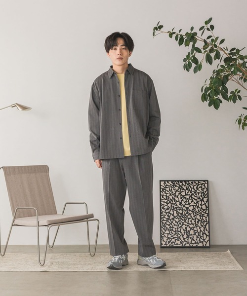 GLOBAL WORK(グローバルワーク)の「URBAN SHIRTS/680677(シャツ/ブラウス・メンズ・サックスブルー/ブラック/ブラウン/ベージュ系その他3/グレー系その他6/グレー系その他3/キャメル/ダークブルー・SMALL/X-LARGE/LARGE/MEDIUM)」の15枚目の写真