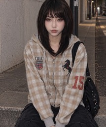 『Openyard/オープンヤード』REVERSIBLE CHECK HOODED JACKET/リバーシブルチェックフーディージャケット