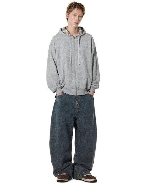 Openyard(オープンヤード)の「『Openyard/オープンヤード』REVERSIBLE CHECK HOODED JACKET/リバーシブルチェックフーディージャケット(パーカー・メンズ・ブラック/ベージュ・M/L)」の14枚目の写真