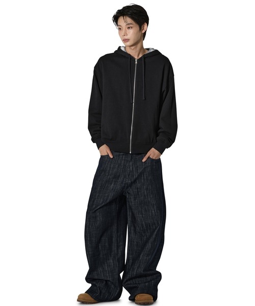 Openyard(オープンヤード)の「『Openyard/オープンヤード』REVERSIBLE CHECK HOODED JACKET/リバーシブルチェックフーディージャケット(パーカー・メンズ・ブラック/ベージュ・M/L)」の8枚目の写真