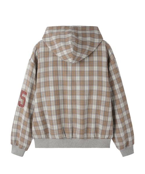 Openyard(オープンヤード)の「『Openyard/オープンヤード』REVERSIBLE CHECK HOODED JACKET/リバーシブルチェックフーディージャケット(パーカー・メンズ・ブラック/ベージュ・M/L)」の21枚目の写真