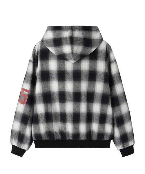 Openyard(オープンヤード)の「『Openyard/オープンヤード』REVERSIBLE CHECK HOODED JACKET/リバーシブルチェックフーディージャケット(パーカー・メンズ・ブラック/ベージュ・M/L)」の16枚目の写真