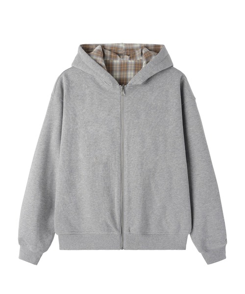Openyard(オープンヤード)の「『Openyard/オープンヤード』REVERSIBLE CHECK HOODED JACKET/リバーシブルチェックフーディージャケット(パーカー・メンズ・ブラック/ベージュ・M/L)」の22枚目の写真
