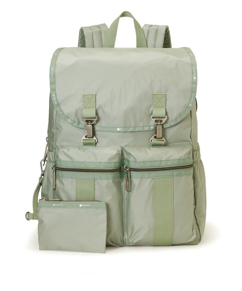 LeSportsac(レスポートサック)の「【Essential Collection×Naoko Okusa】MODERN FLAP BACKPACK3 グリーンカーキC(バックパック/リュック・レディース・グリーン・FREE)」の4枚目の写真