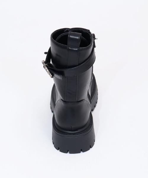 axes femme(アクシーズファム)の「ベルトデザインワークブーツ(ブーツ・レディース・ブラック/ダークブラウン・MEDIUM/LARGE)」の13枚目の写真