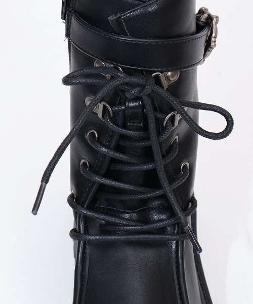 axes femme(アクシーズファム)の「ベルトデザインワークブーツ(ブーツ・レディース・ブラック/ダークブラウン・MEDIUM/LARGE)」の15枚目の写真